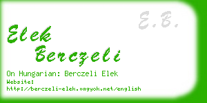 elek berczeli business card